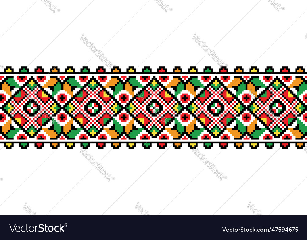 Ukrainian colorful embroidery pattern Royalty Free Vector