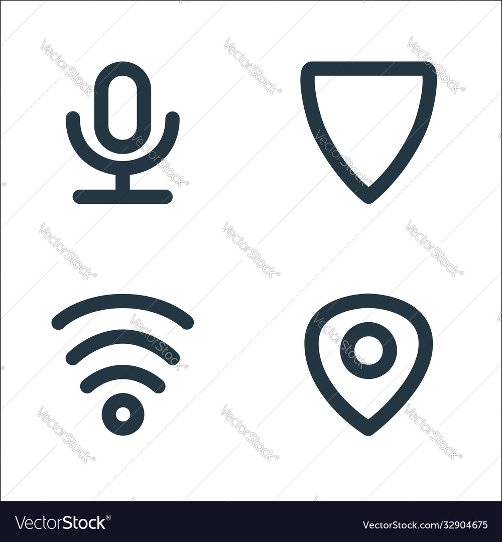 User interface line icons linear set quality vector image User interface line icons linear set quality