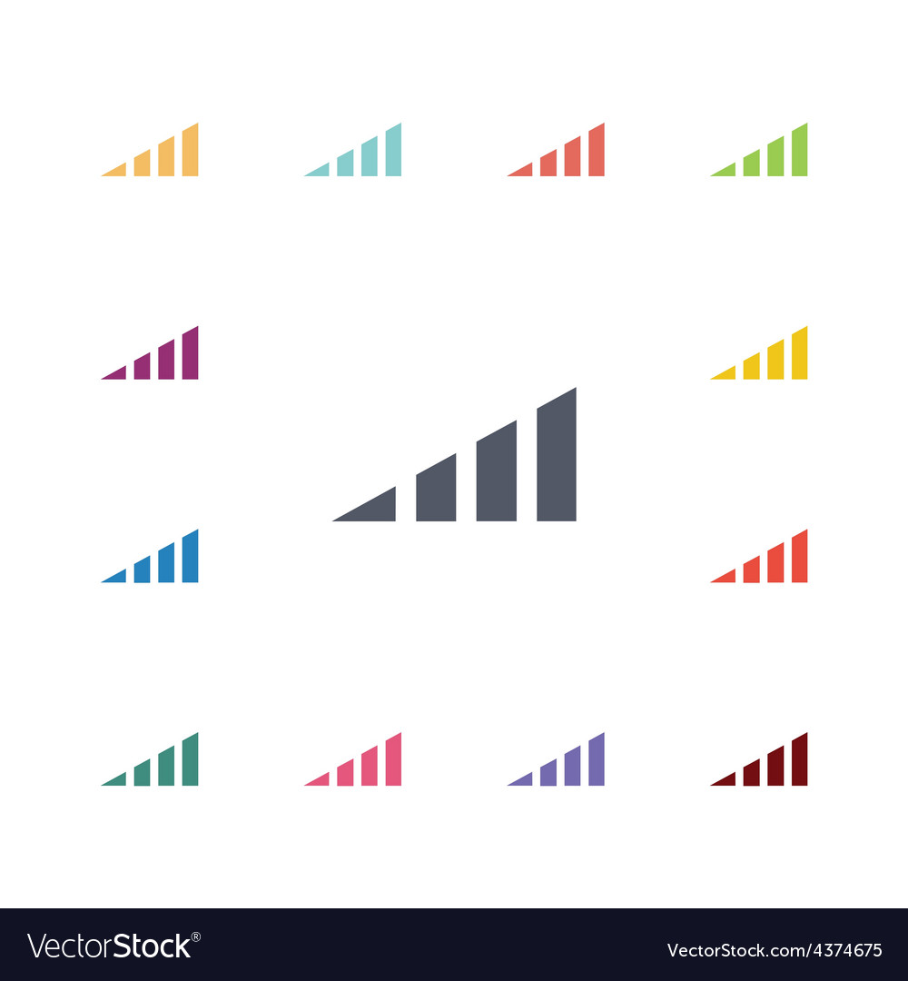 Volume level flat icons set Royalty Free Vector Image