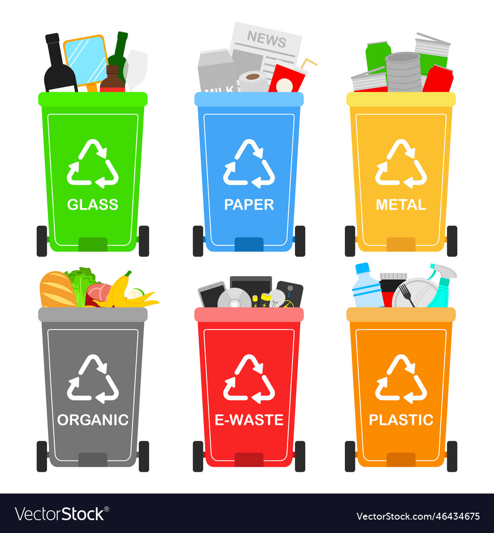 Waste containers Royalty Free Vector Image - VectorStock