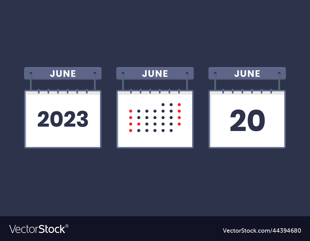 2023 calendar design june 20 icon 20th