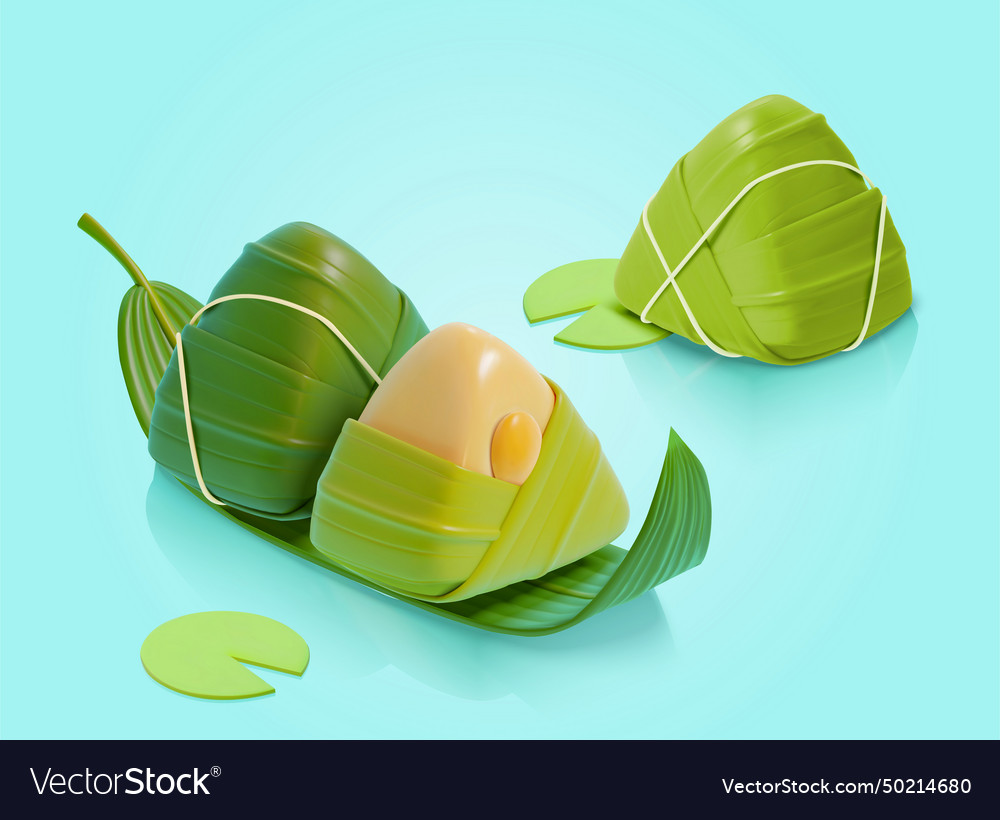3d tasty rice dumpling elements