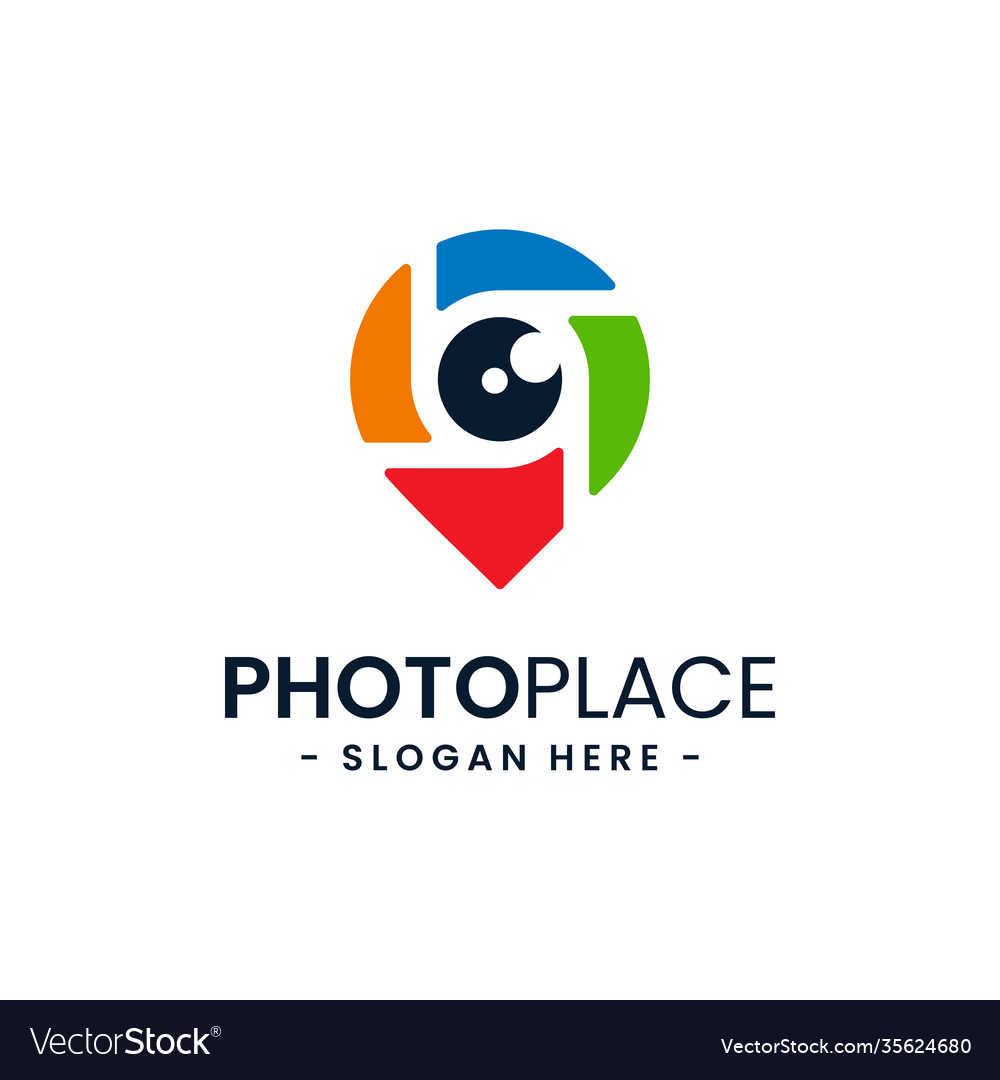 Colorful photo point logo design template