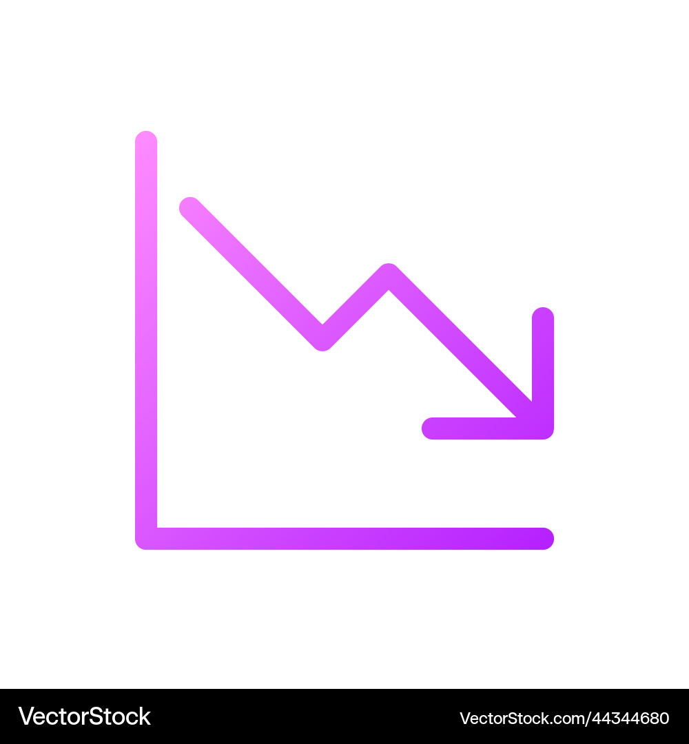 Diminution pixel perfect gradient linear ui icon Vector Image