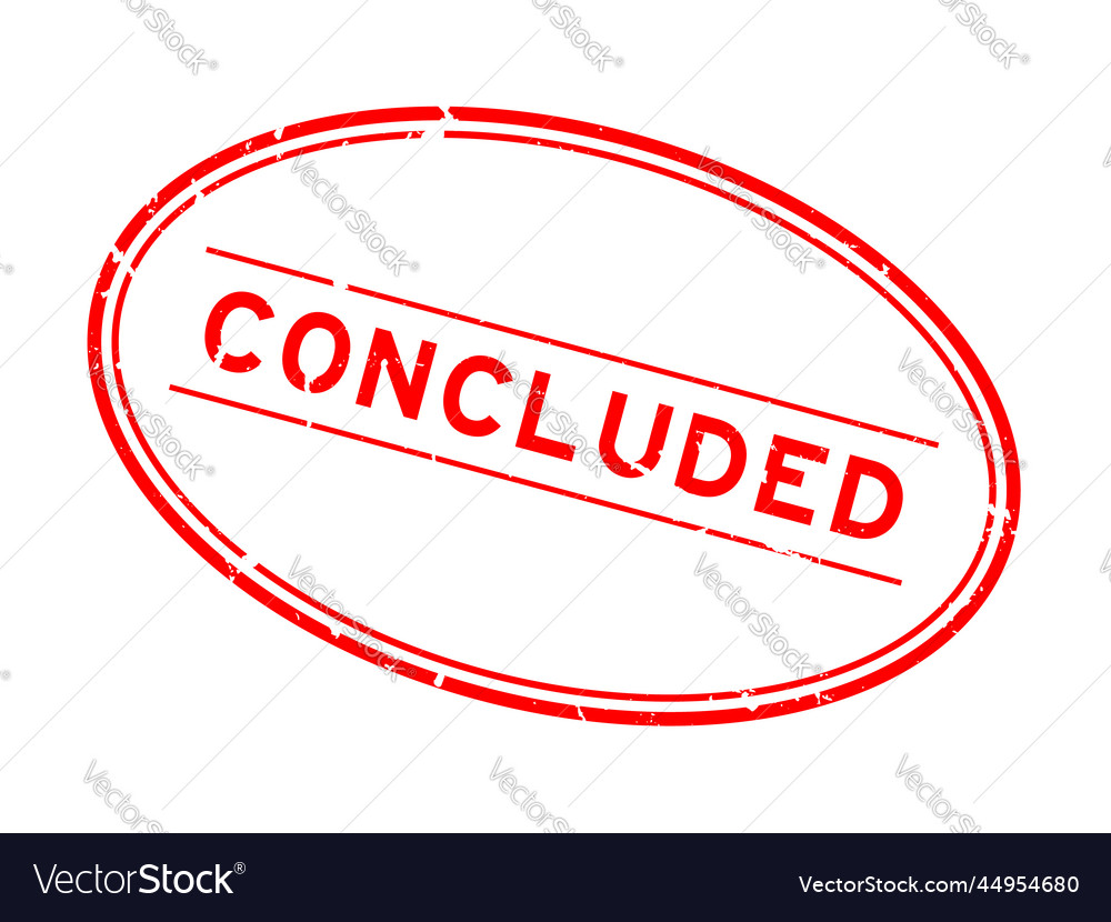 Grunge red concluded word rubber seal stamp Vector Image Grunge red concluded word rubber seal stamp Vector Image