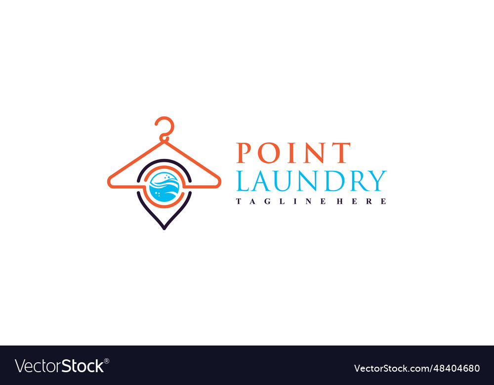 Laundry location logo design with pin point