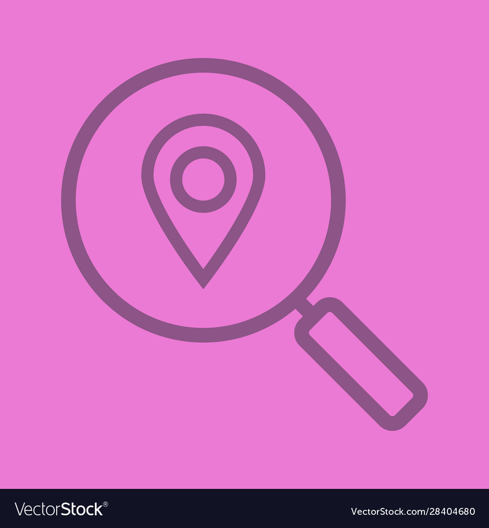 Location search color linear icon Royalty Free Vector Image