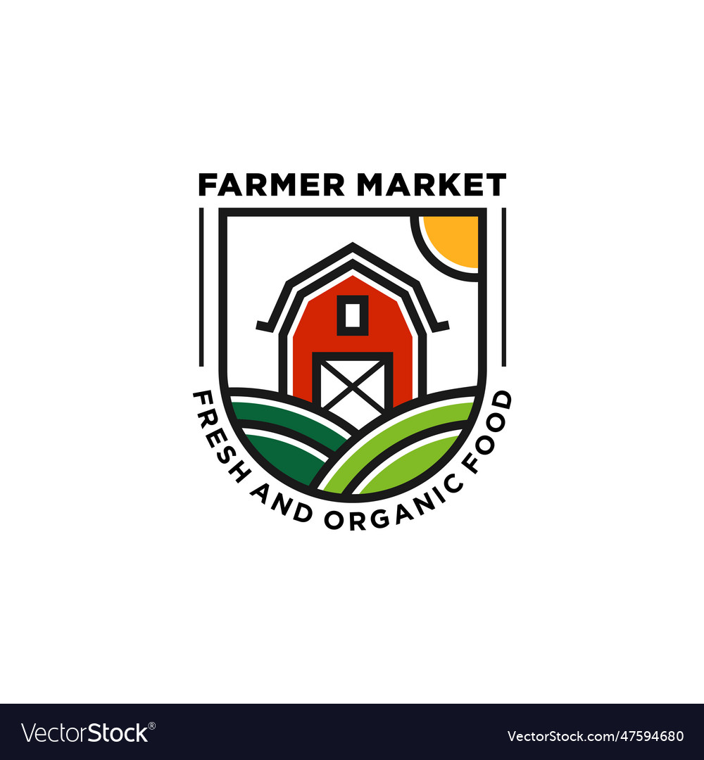 Market farm logo template Royalty Free Vector Image