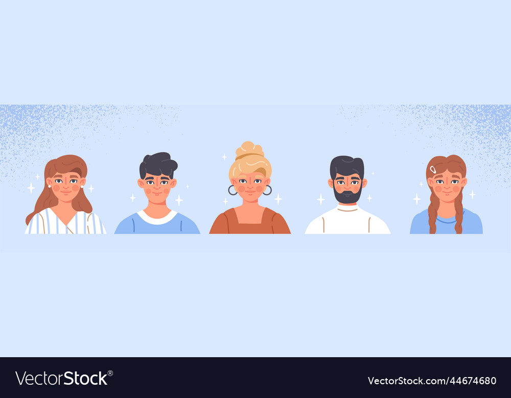 Set of people avatars