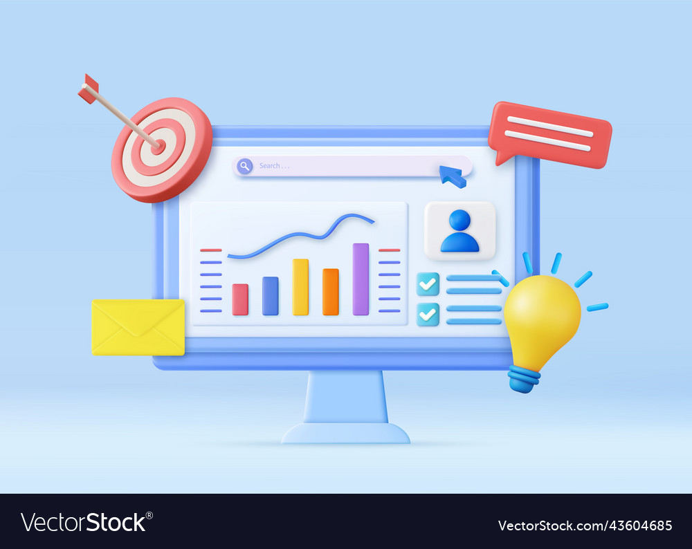 3d financial report chart