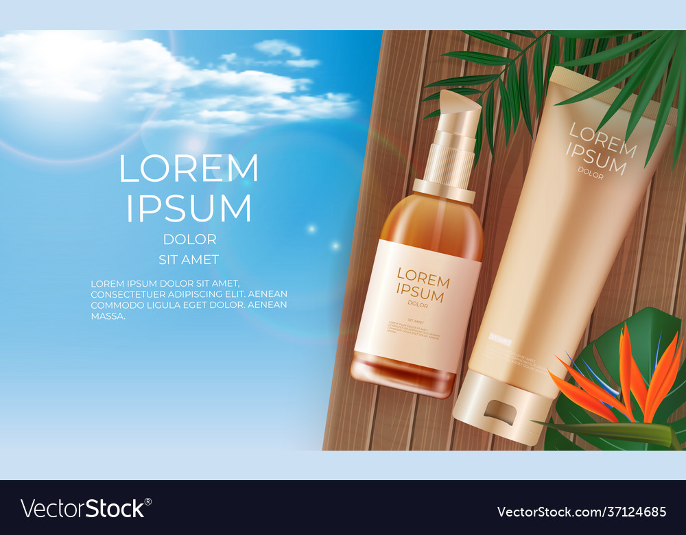 3d realistic beauty product cream bottle Vector Image