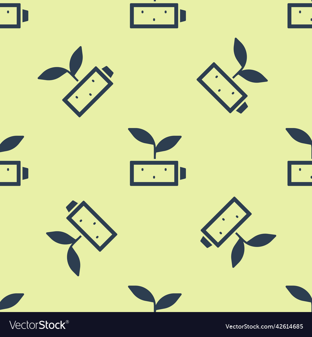 Blue eco nature leaf and battery icon isolated