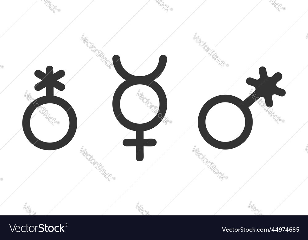 Set of non binary icons public restroom or locker