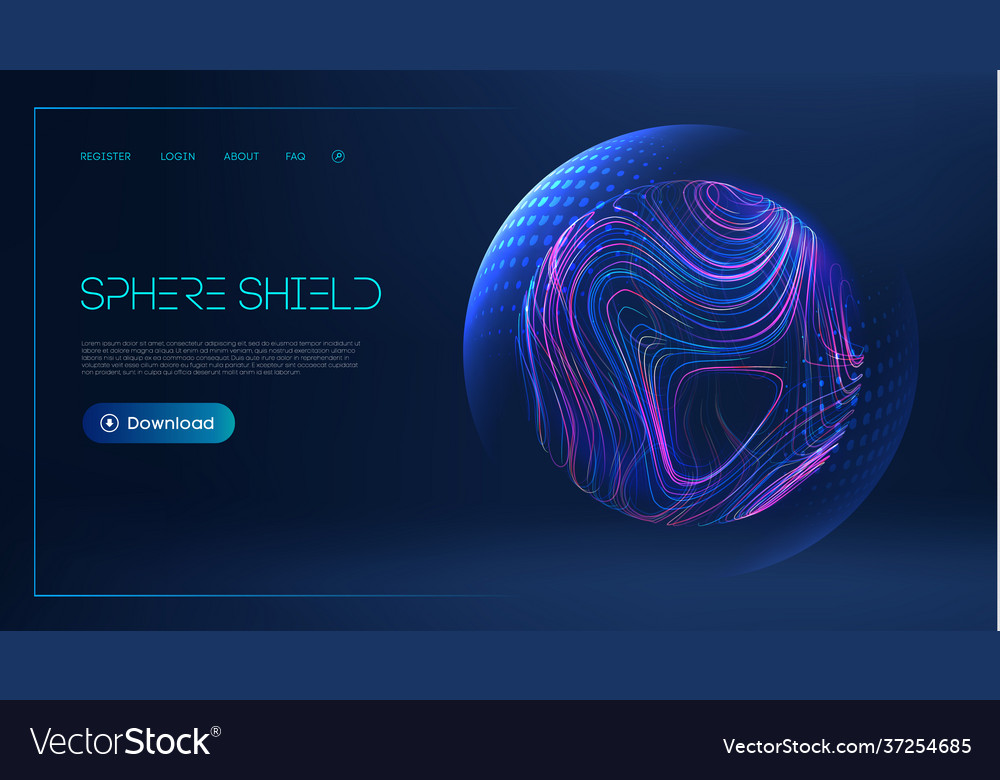 Sphere shield protect in abstract style virus vector image Sphere shield protect in abstract style virus