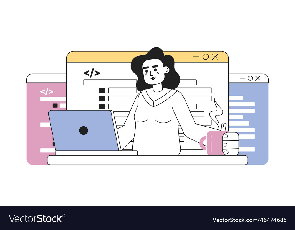 Writing code job line concept spot vector image Writing code job line concept spot