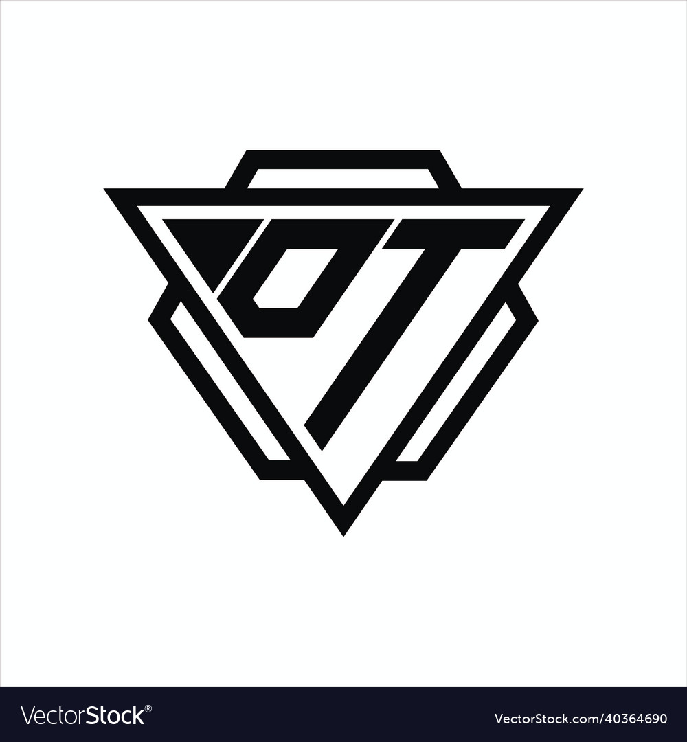 Dt logo monogram with triangle and hexagon