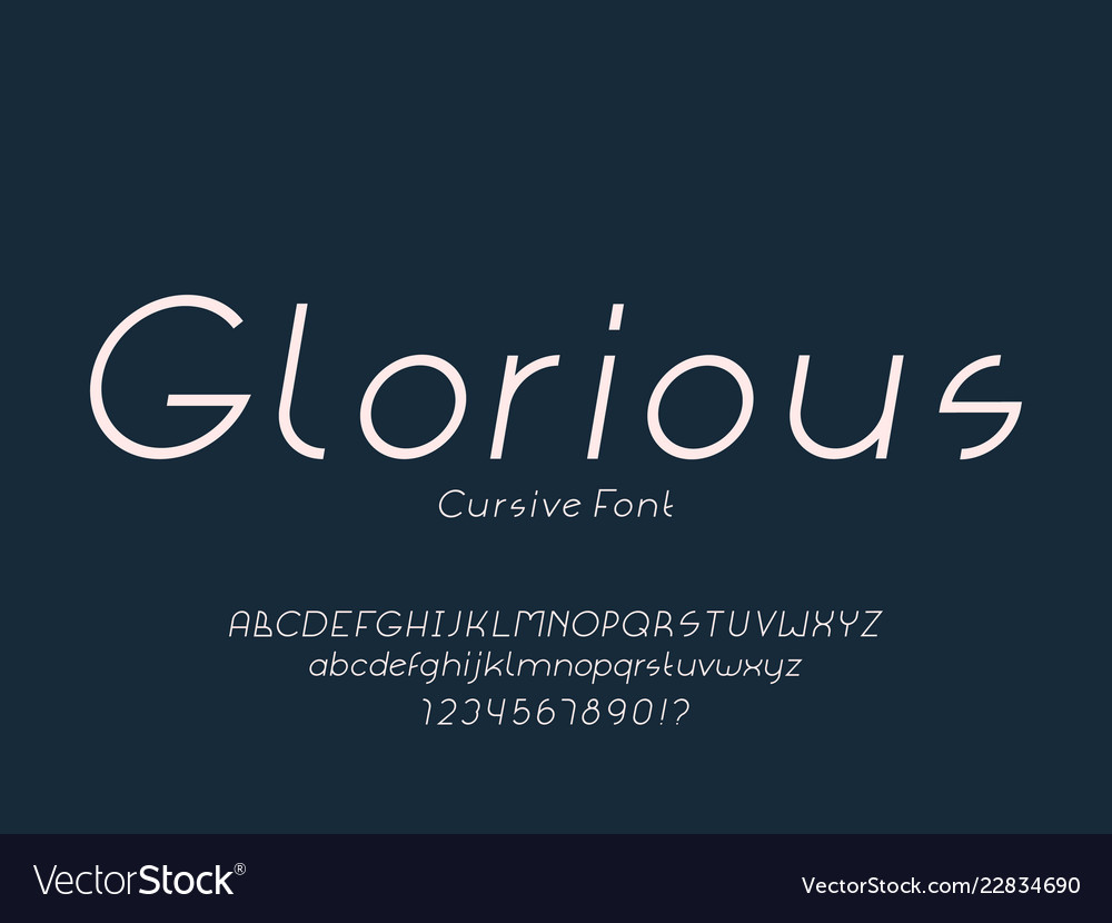 Glorious font alphabet Royalty Free Vector Image