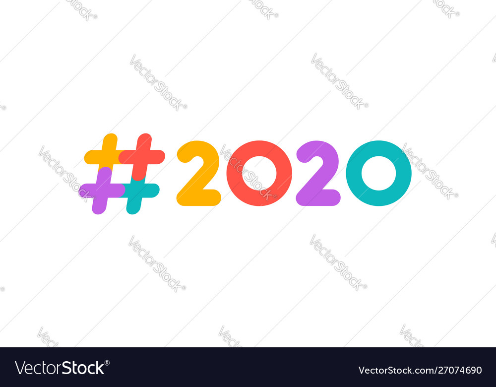 Happy new year 2020 greeting card design vector image Happy new year 2020 greeting card design