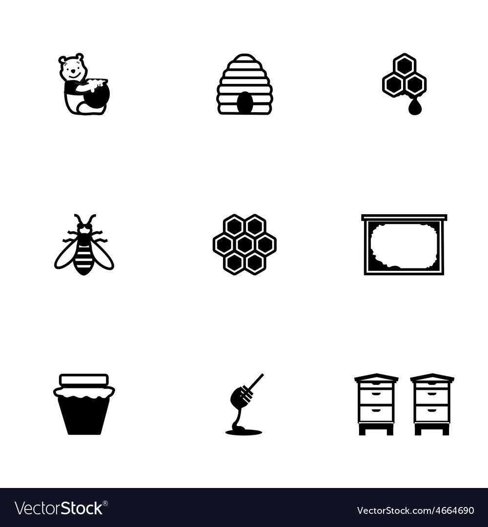 Honey icon set Royalty Free Vector Image - VectorStock