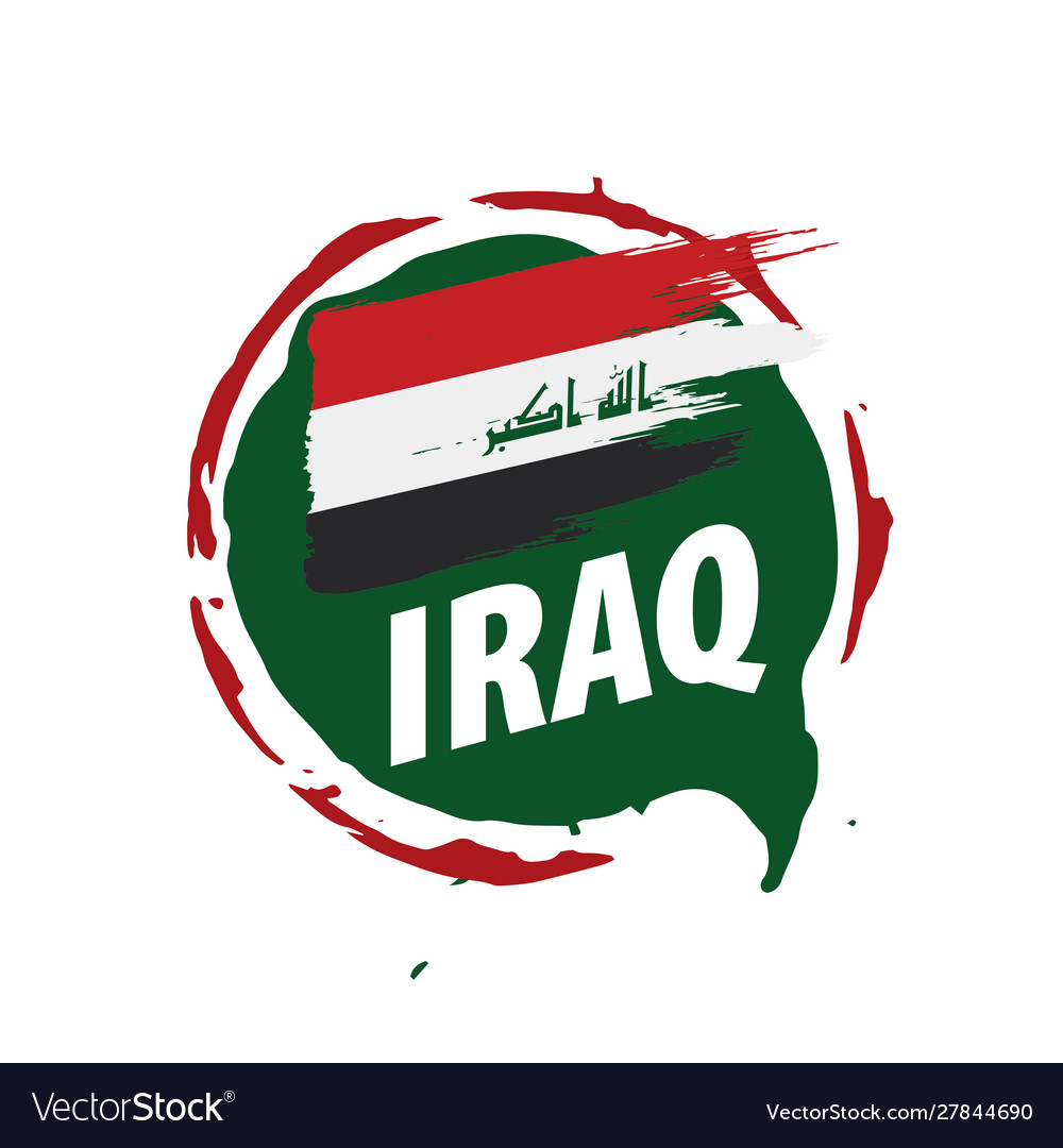 Iraqi flag on a white