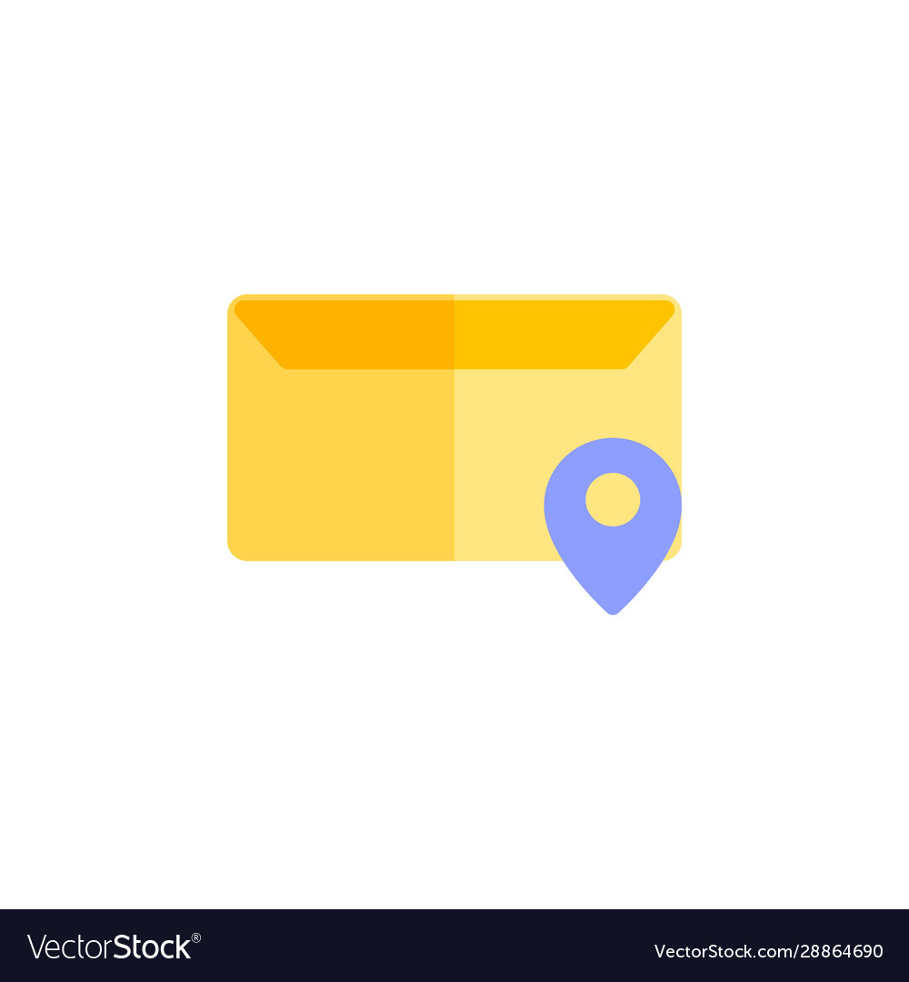 Message icon design flat style location logo vector image Message icon design flat style location logo