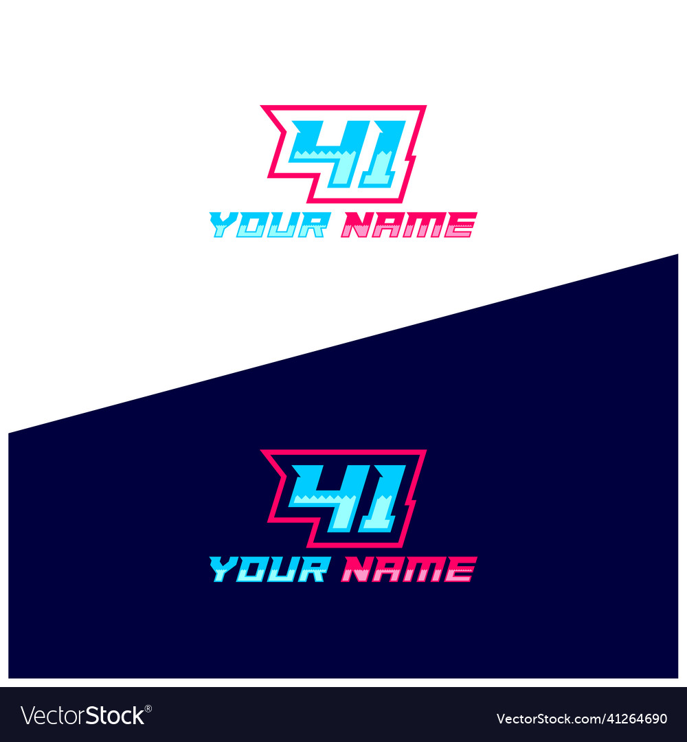 Number logo with fast speed lines sport style