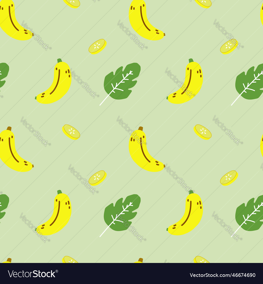 Seamless banana repeat pattern background vector image Seamless banana repeat pattern background