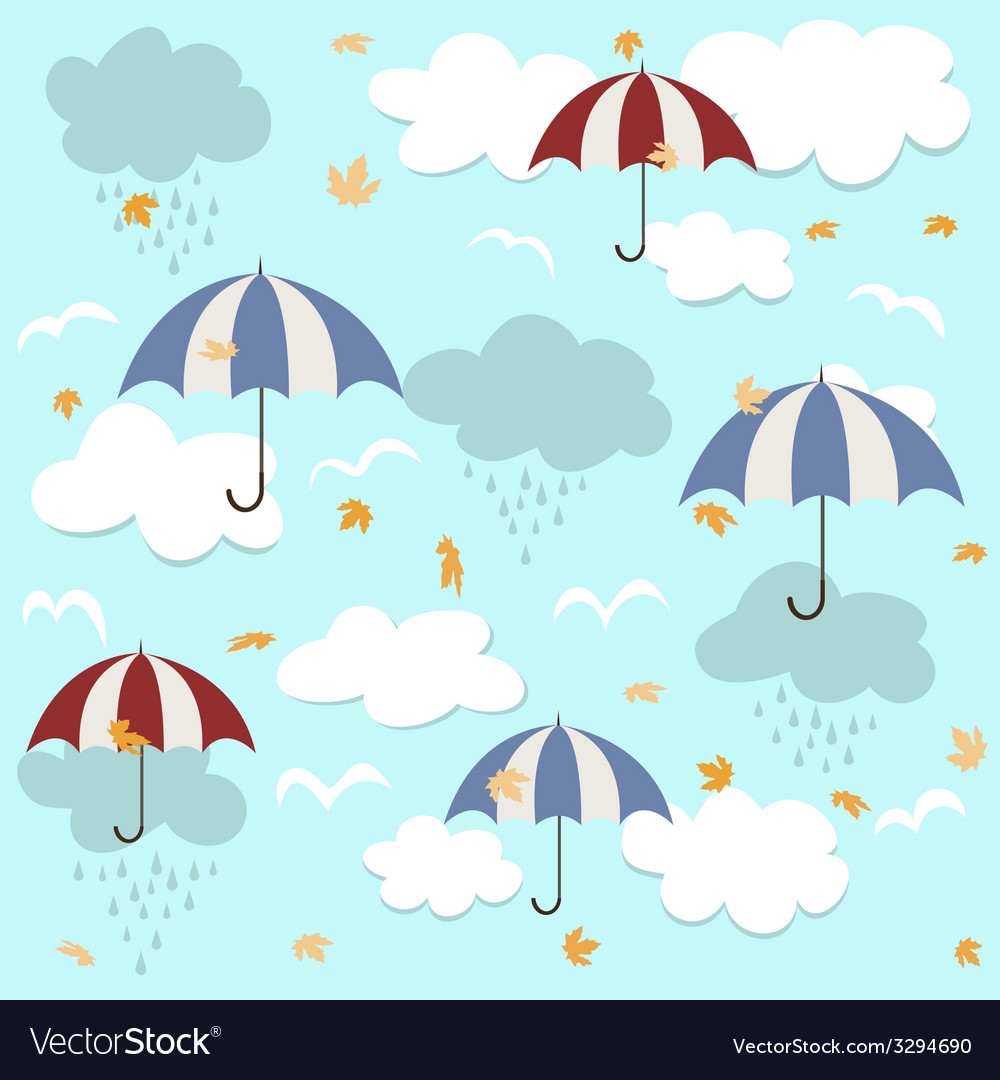 Seamless pattern with umbrellas