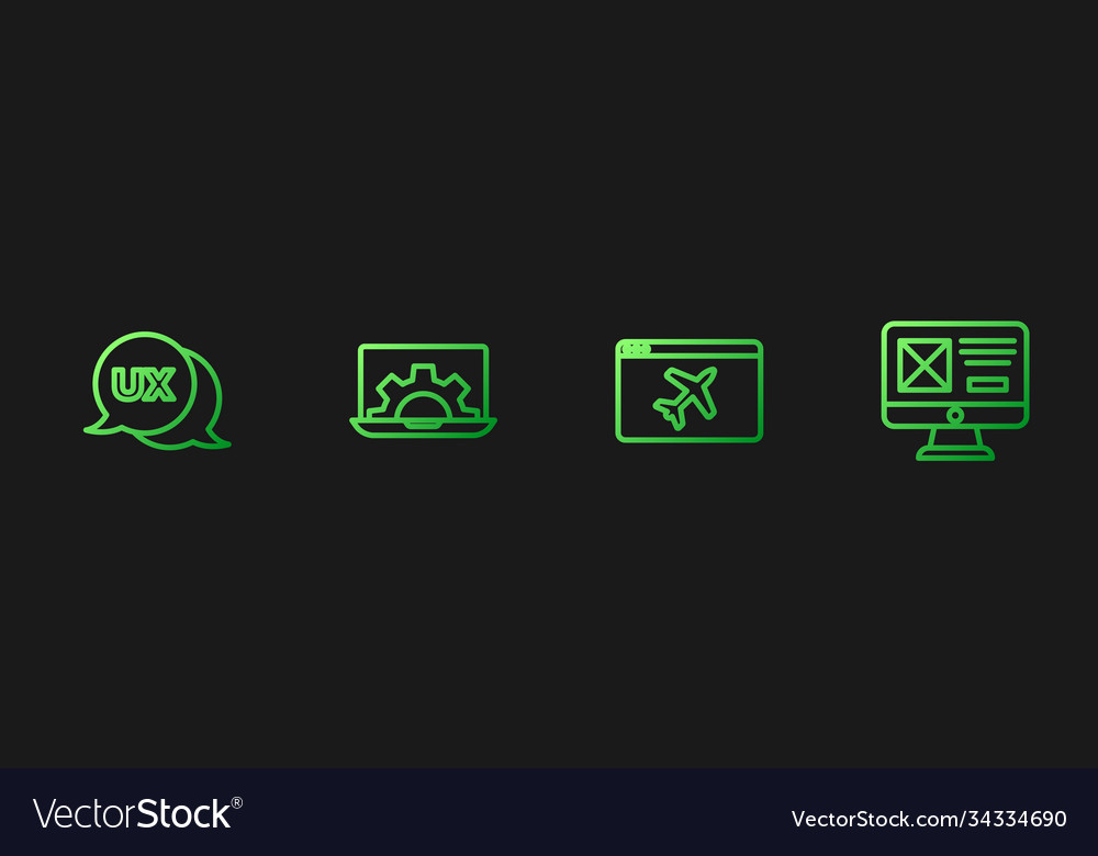 Set line website template ui or ux design vector image Set line website template ui or ux design