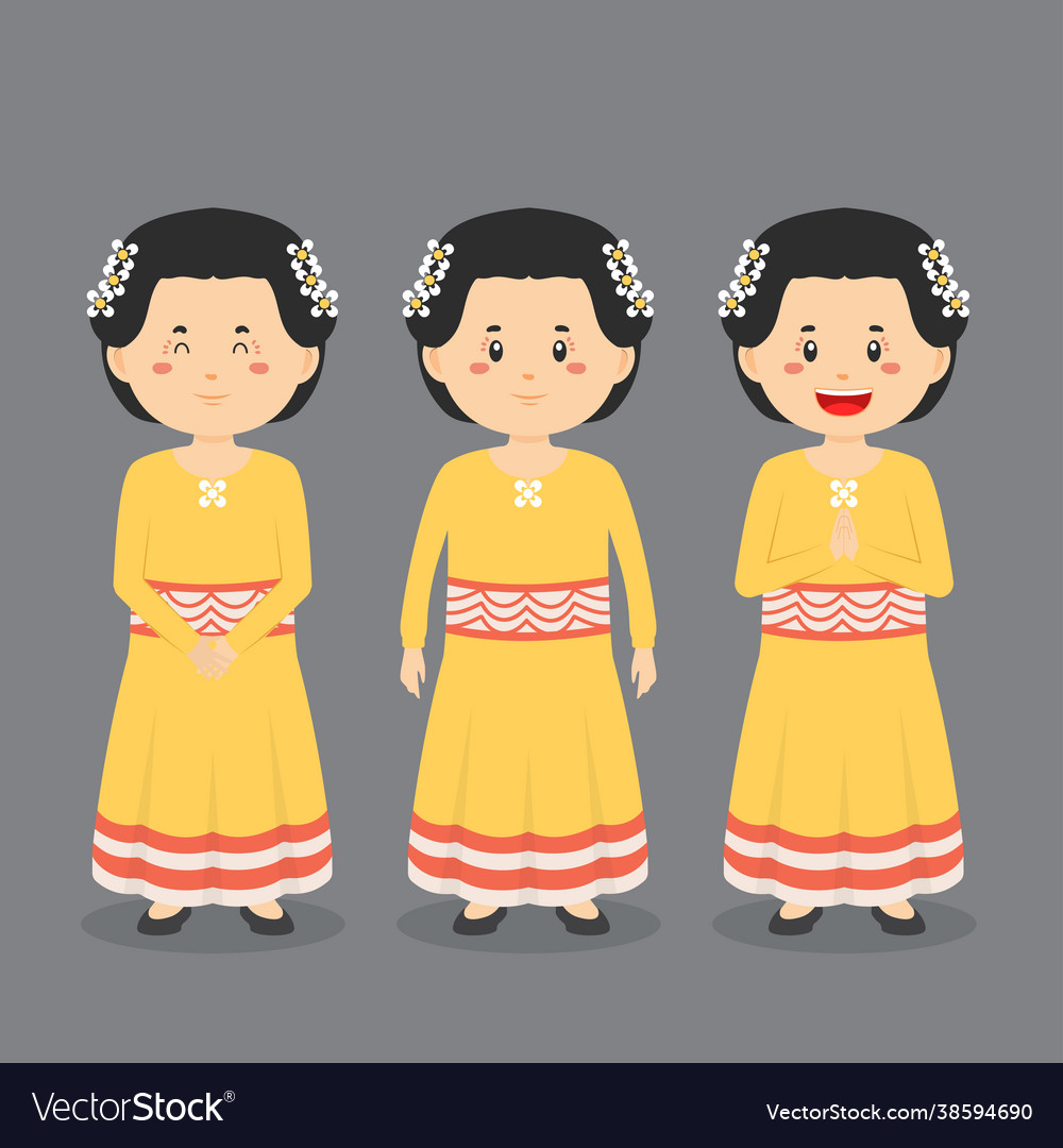 Southeast sulawesi character with various Vector Image