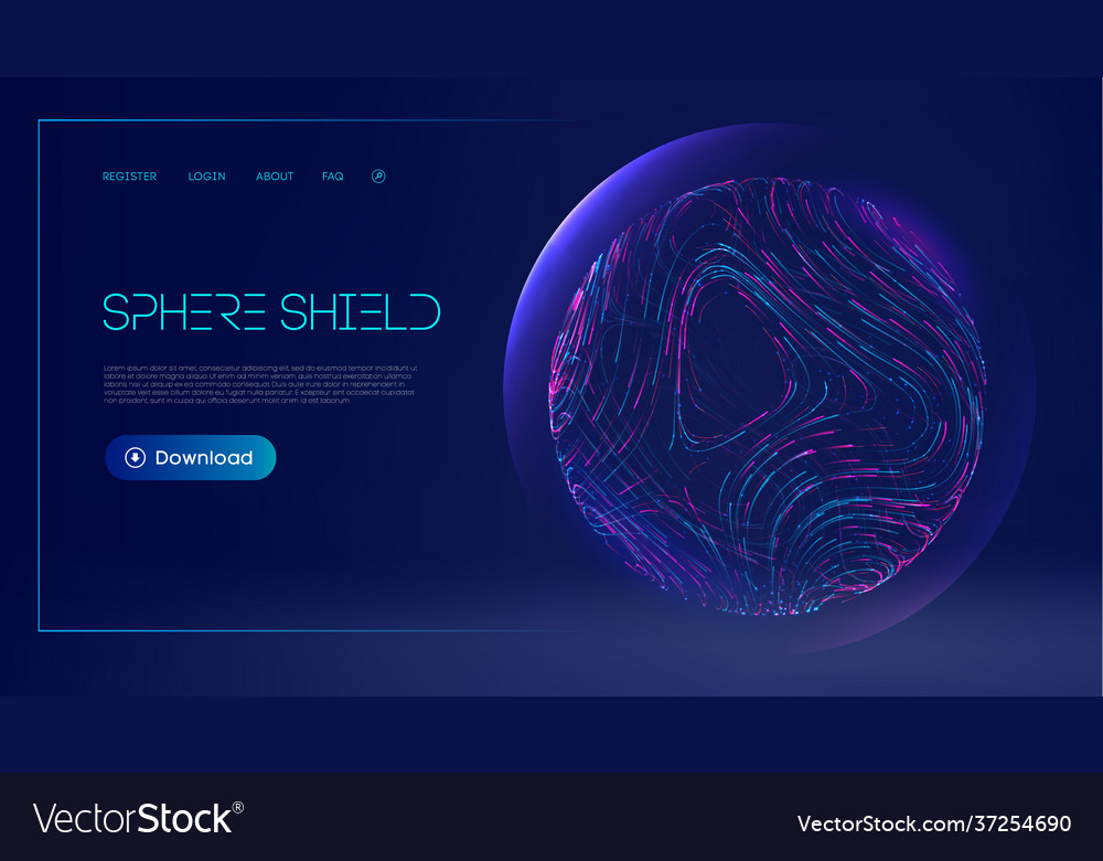 Sphere shield protect in abstract style virus Vector Image