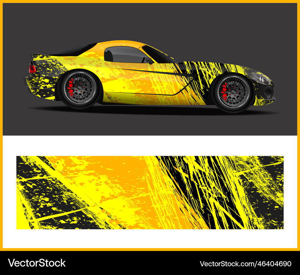 Sports car decal graphic wrap graphics Royalty Free Vector