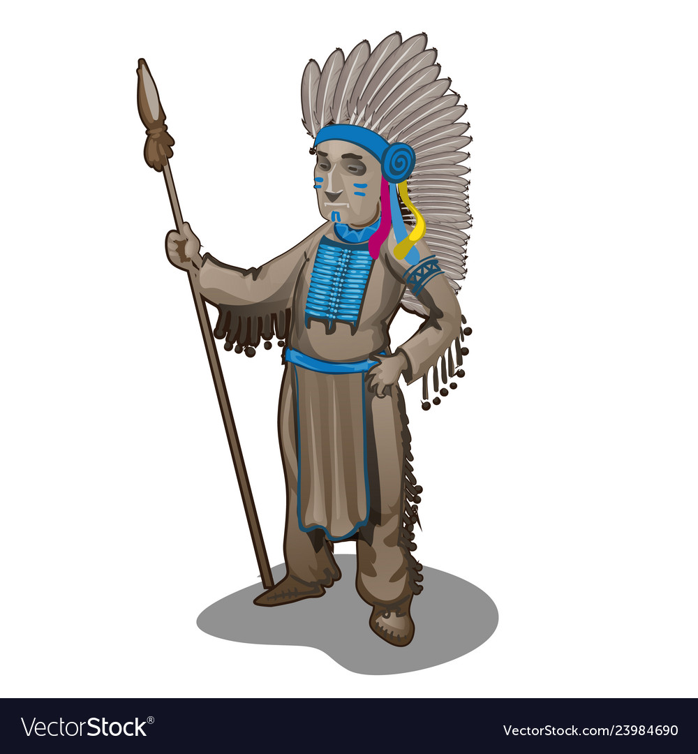 The statuette of the leader of a tribe of indians Vector Image