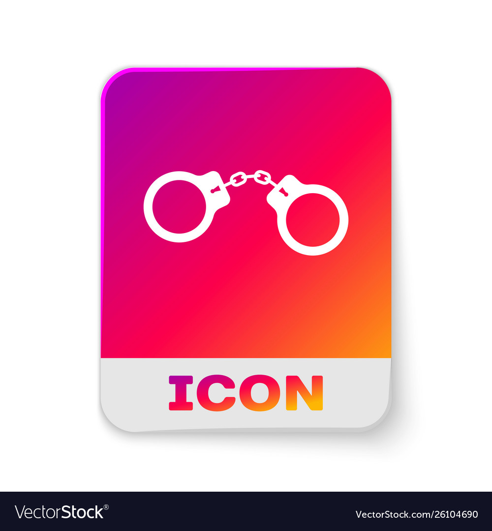 White handcuffs icon isolated on background