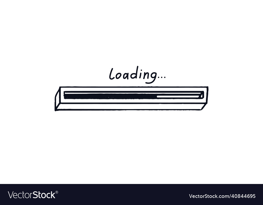 3d doodle loading bar hand-drawn progress bar Vector Image