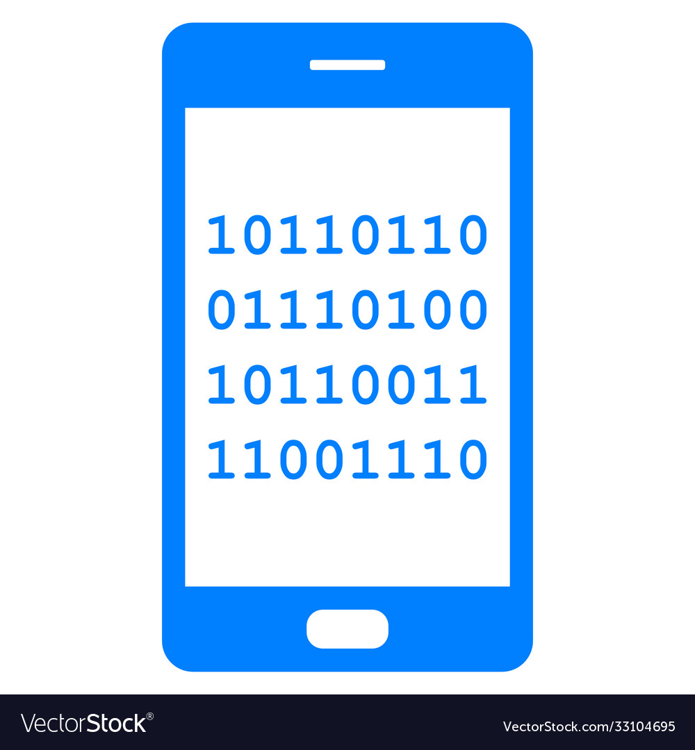 Binary code and smartphone