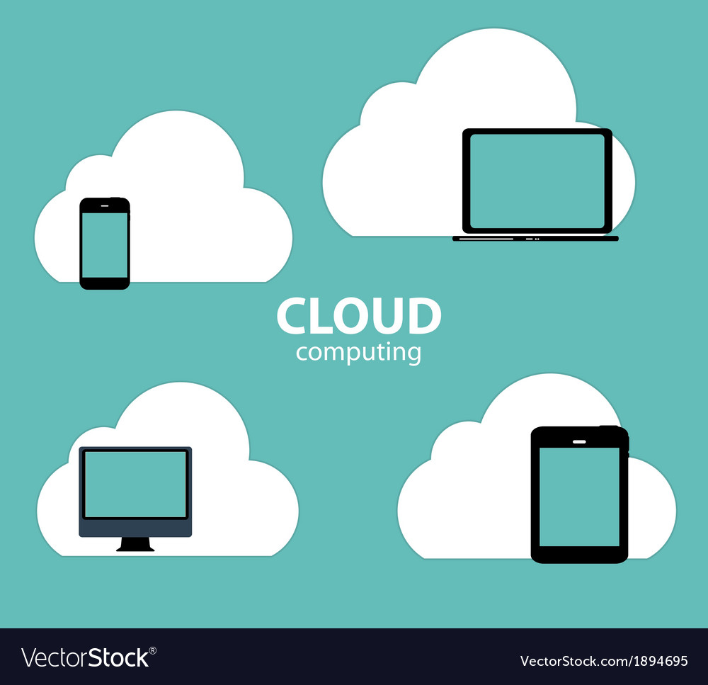 Cloud computing concept on different electronic