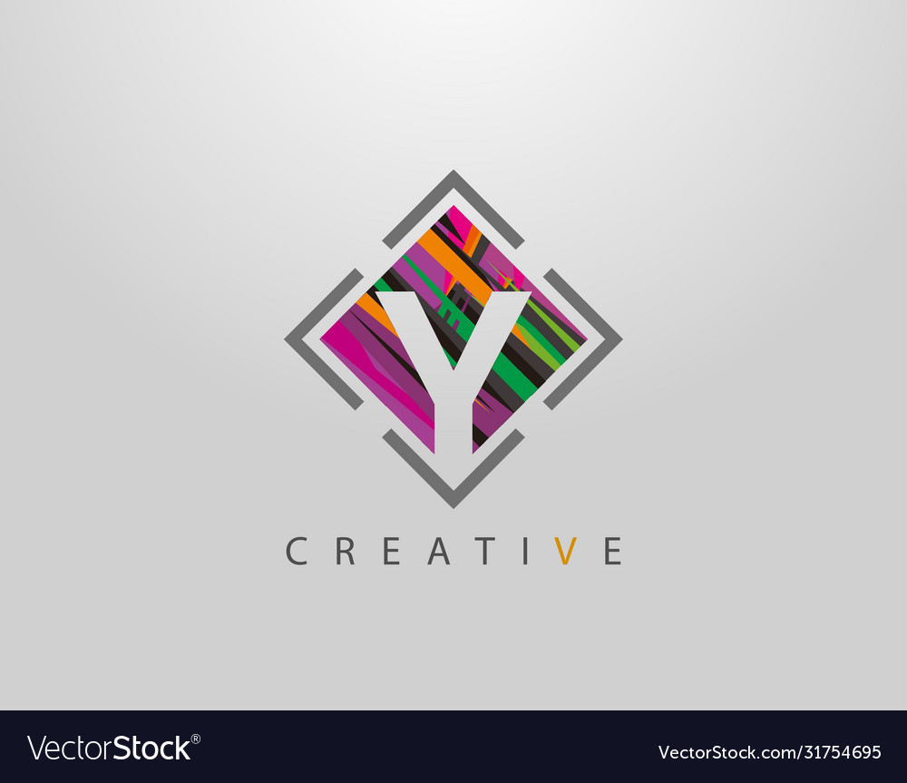 Creative y letter logo modern abstract square Vector Image