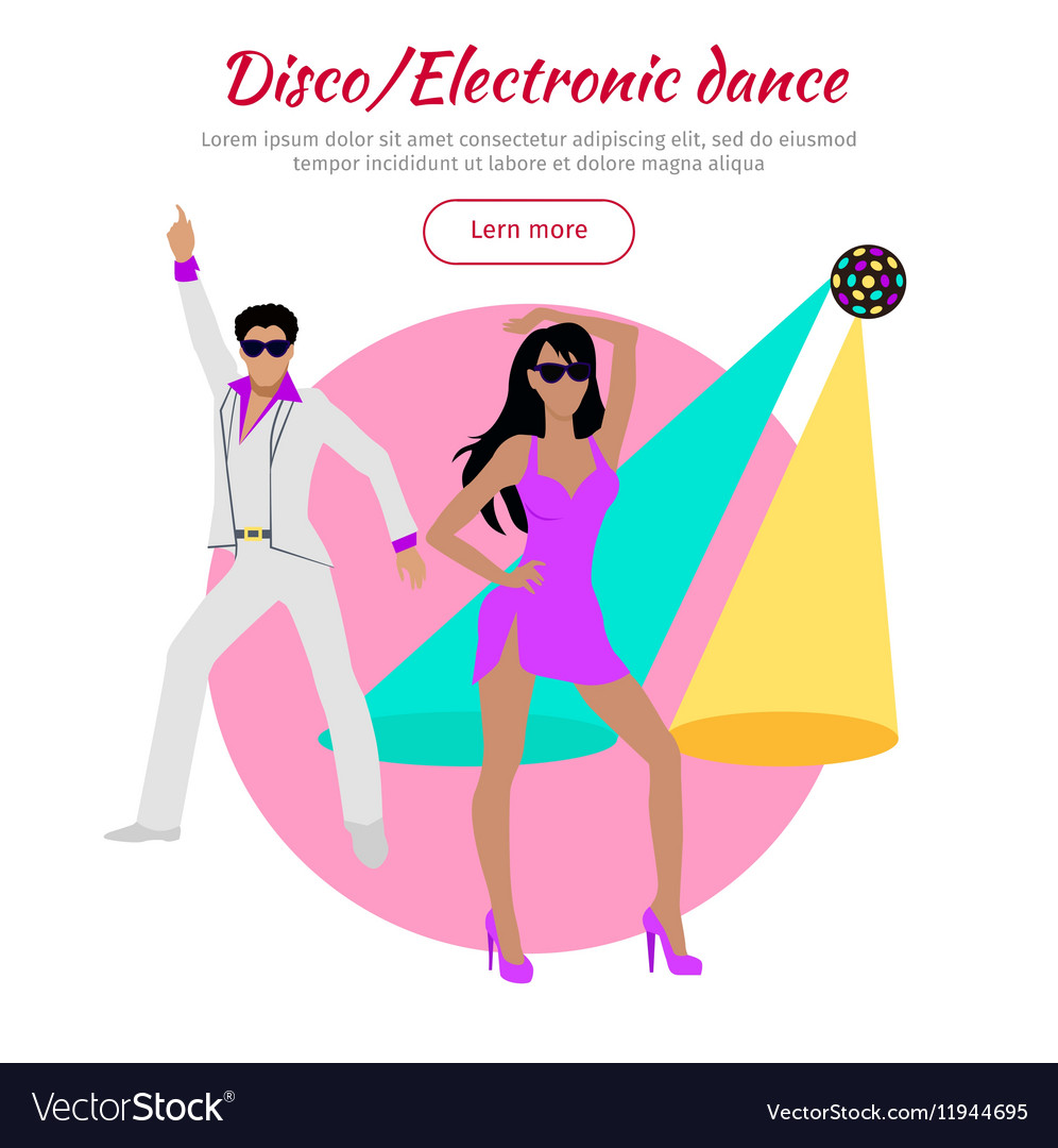 Disco and electronic dance conceptual banner