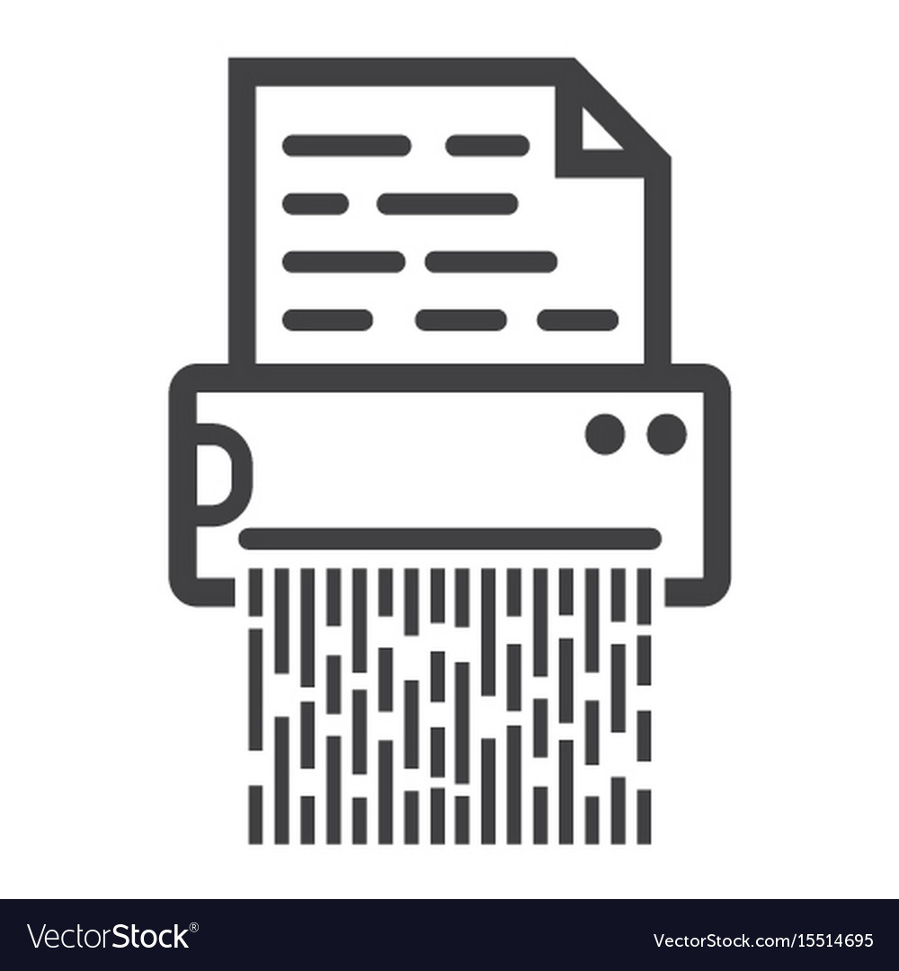 Document shredder line icon destroy file