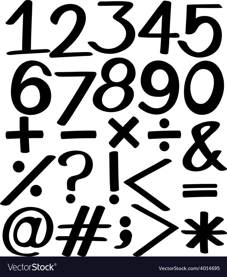 Set of numbers Royalty Free Vector Image - VectorStock