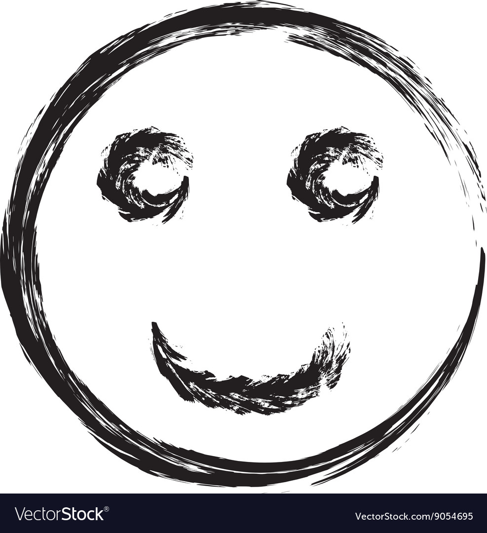 Smile face grunge icon symbol emoji Royalty Free Vector