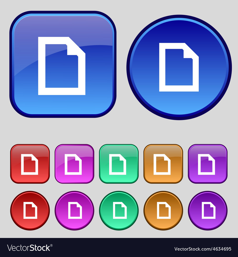 Text file document icon sign a set of twelve