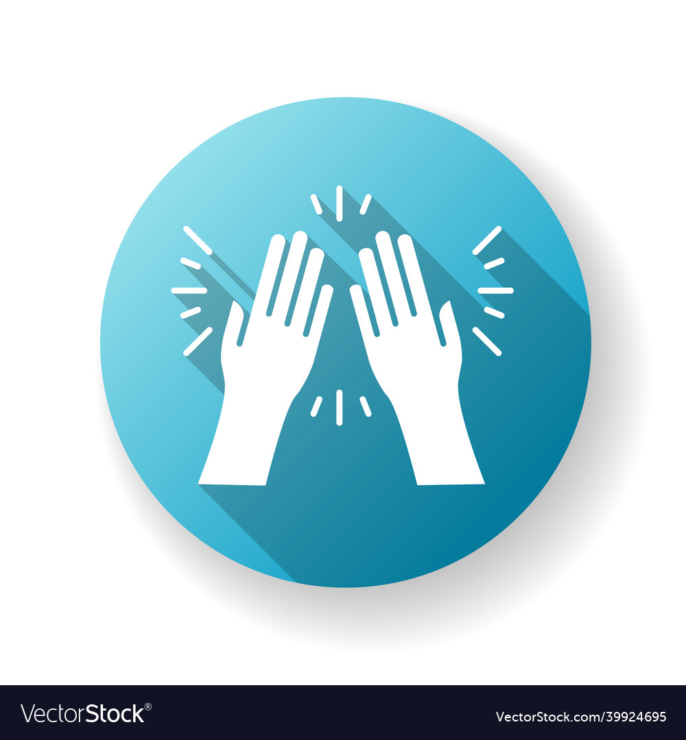 Virtue blue flat design long shadow glyph icon vector image Virtue blue flat design long shadow glyph icon