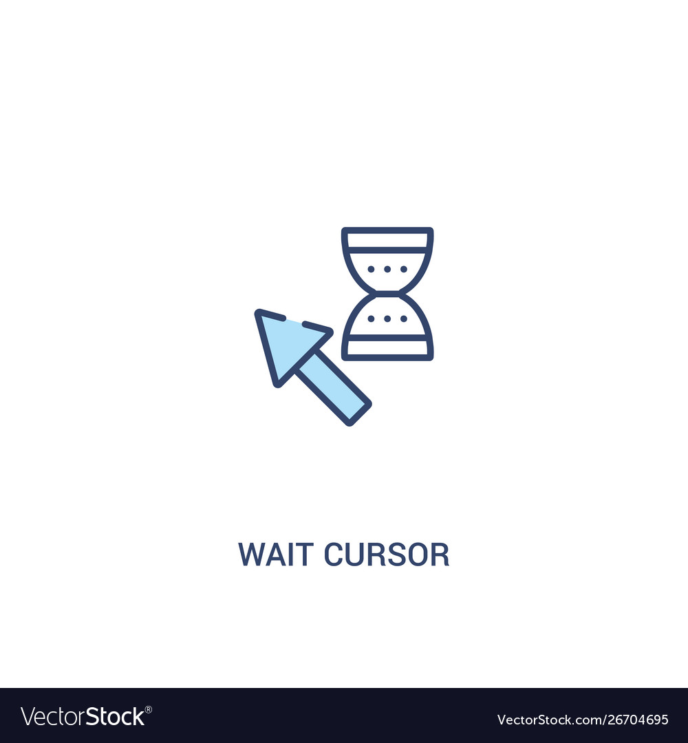 Wait cursor concept 2 colored icon simple line