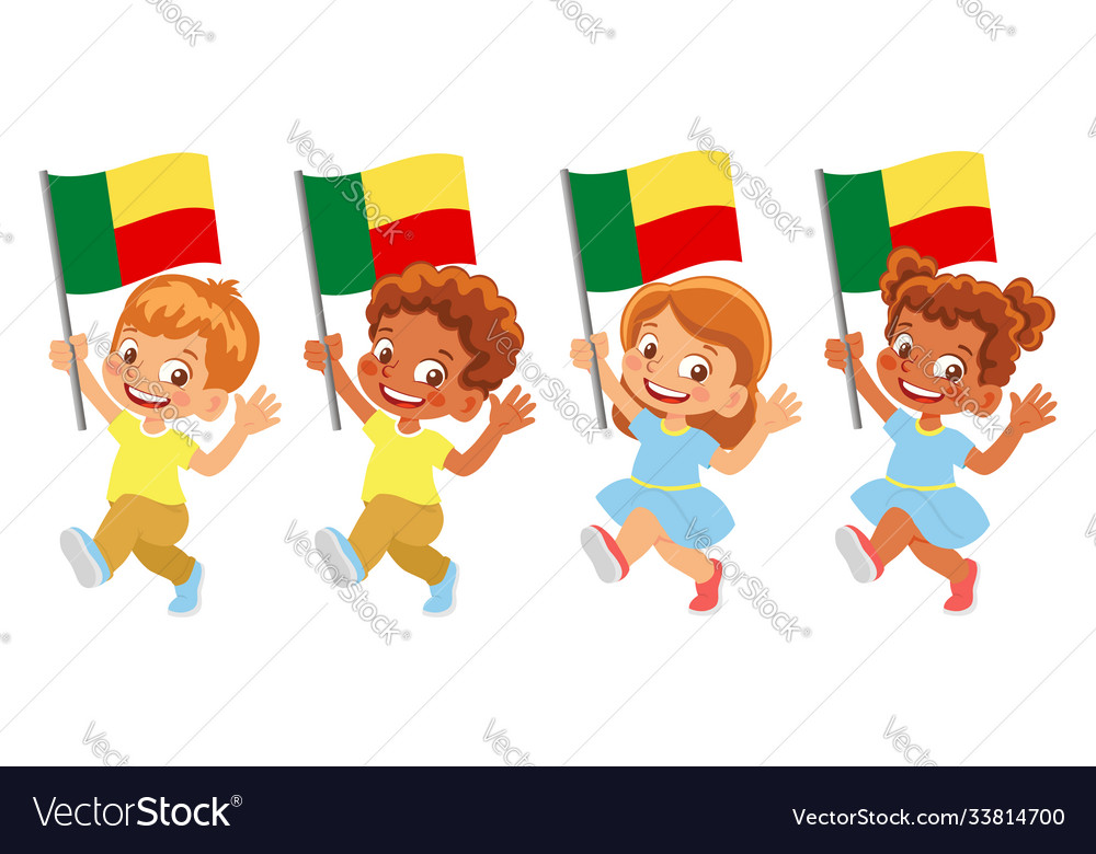 Benin flag in hand set