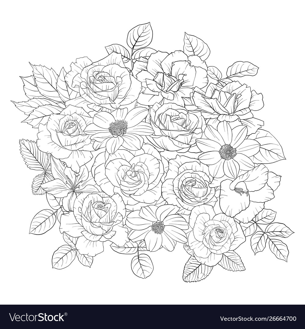 Drawing flowers Royalty Free Vector Image - VectorStock