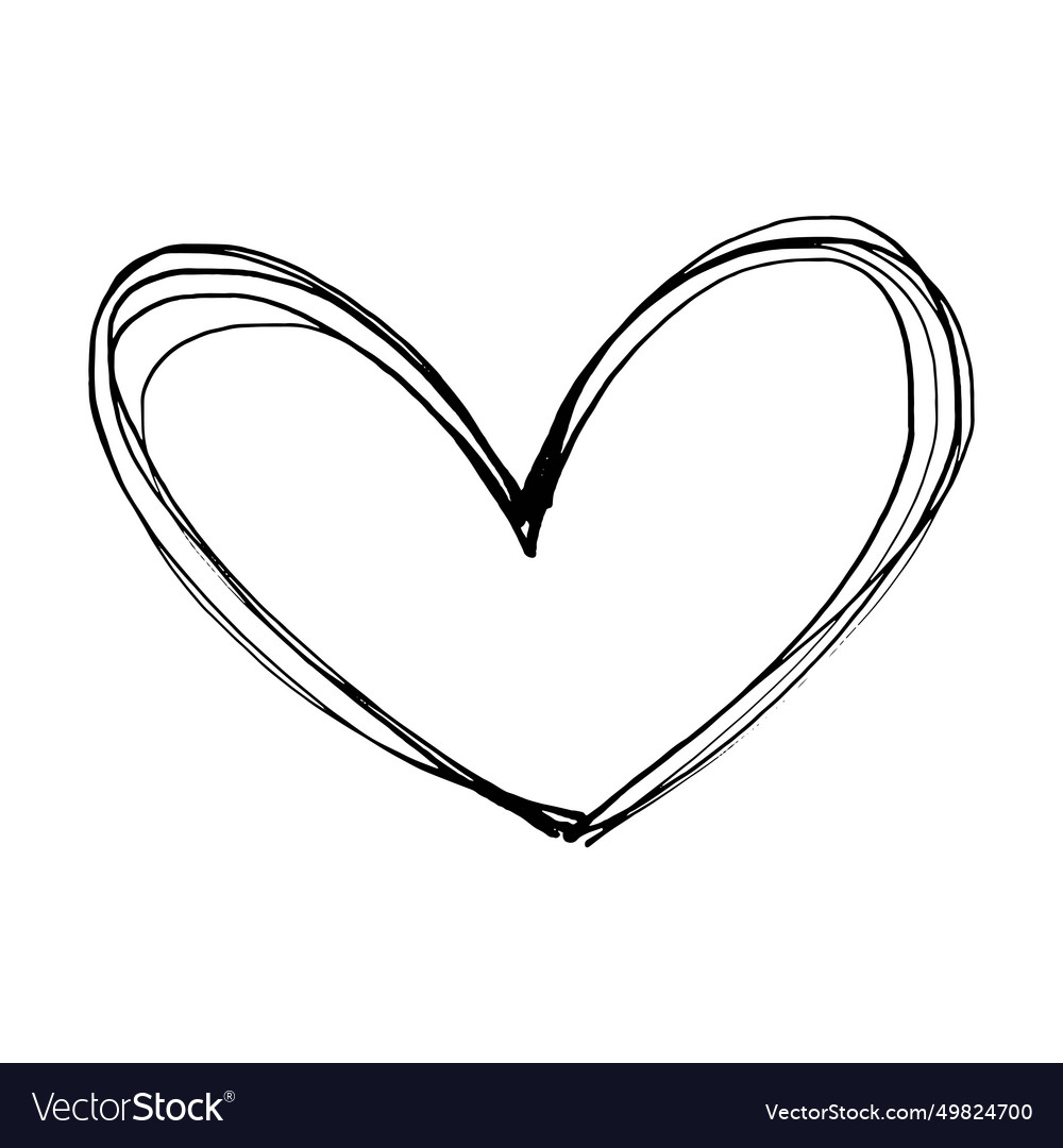 Heart symbol icon hand drawn element of love Vector Image