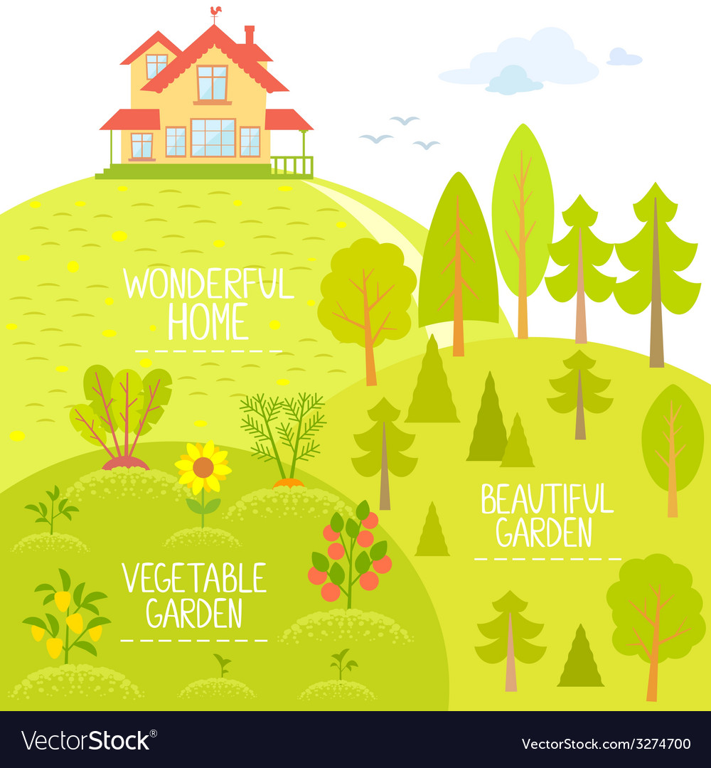 Home and garden Royalty Free Vector Image - VectorStock