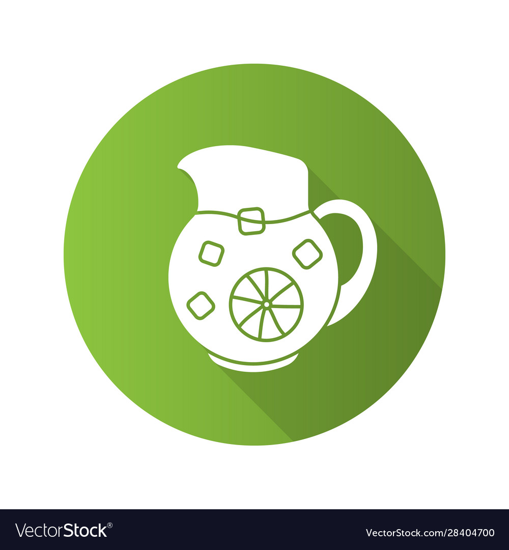 Lemonade jug flat design long shadow icon
